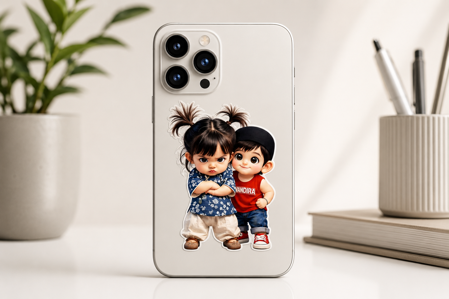 Cute Chibi Best Friends Premium Vinyl Sticker