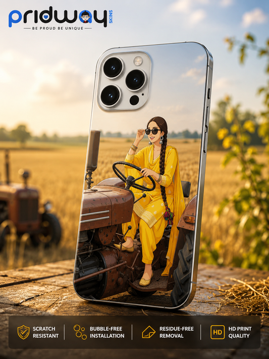 Desi Tractor Girl Mobile Skin – Punjabi Aesthetic Edition