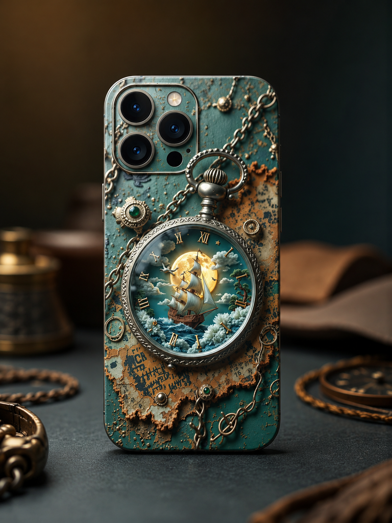 Vintage Voyage Pocket Watch Mobile Skin