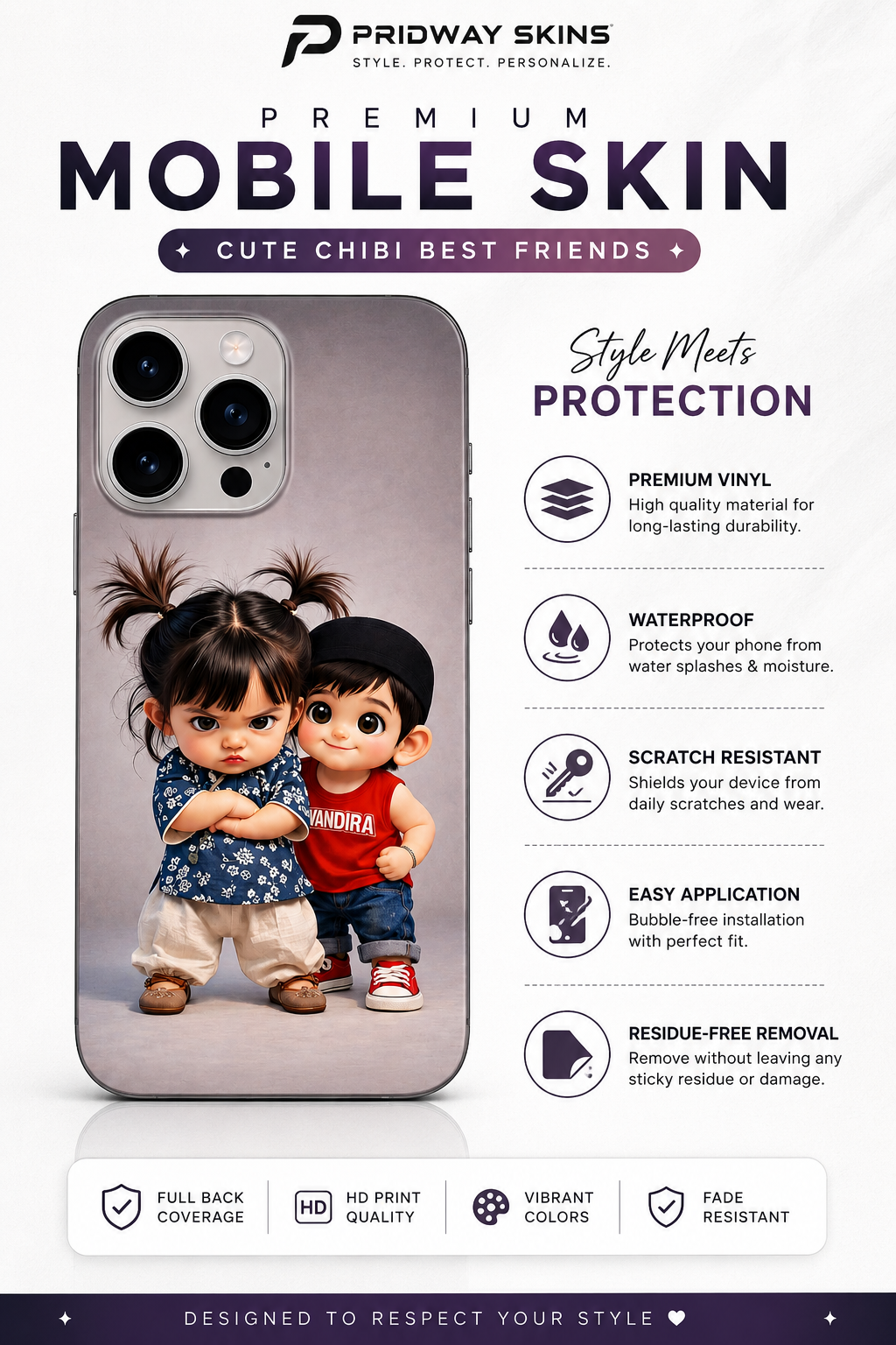 Cute Chibi Best Friends Mobile Skin