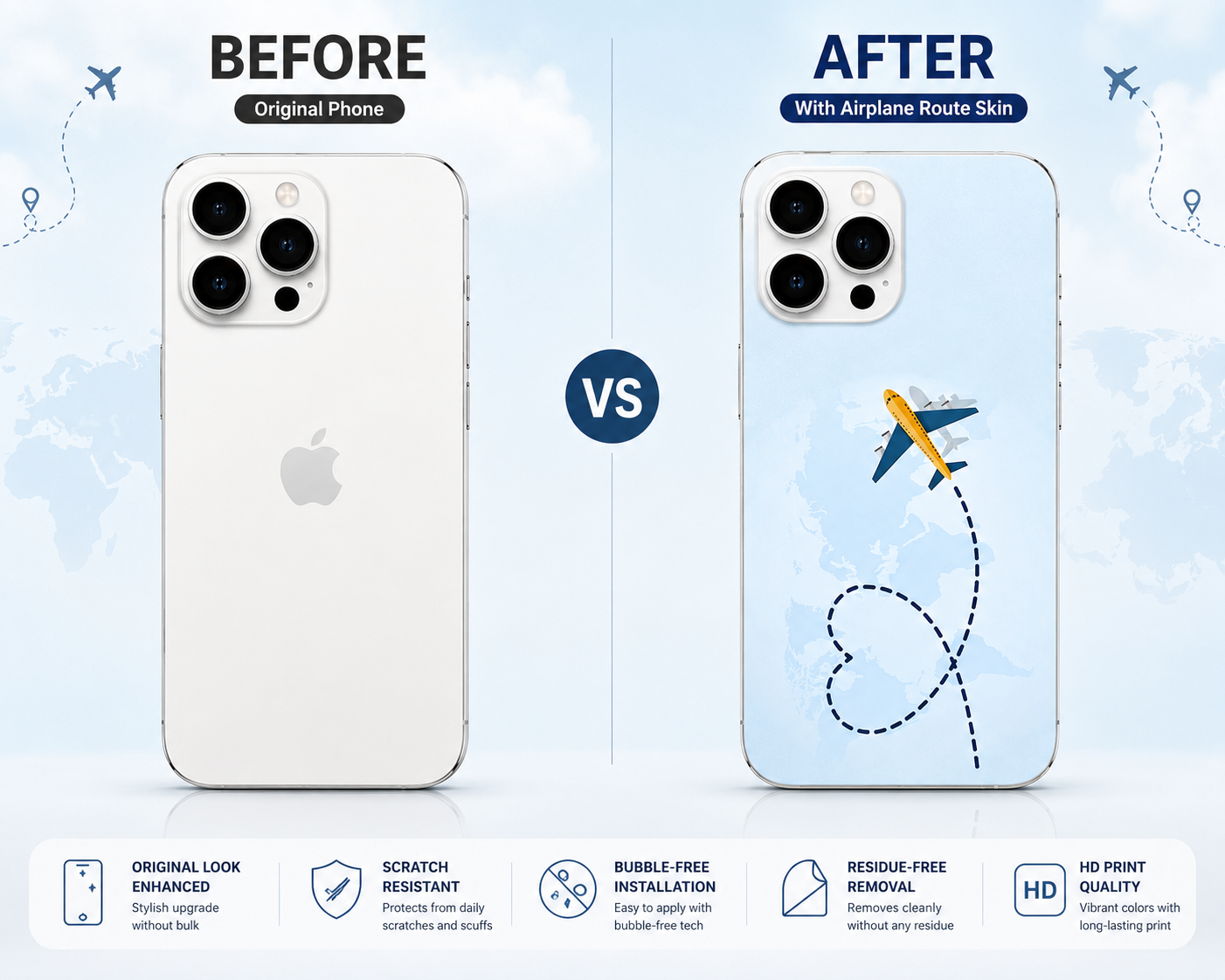 Minimal Airplane Route Mobile Skin – Premium Travel Edition