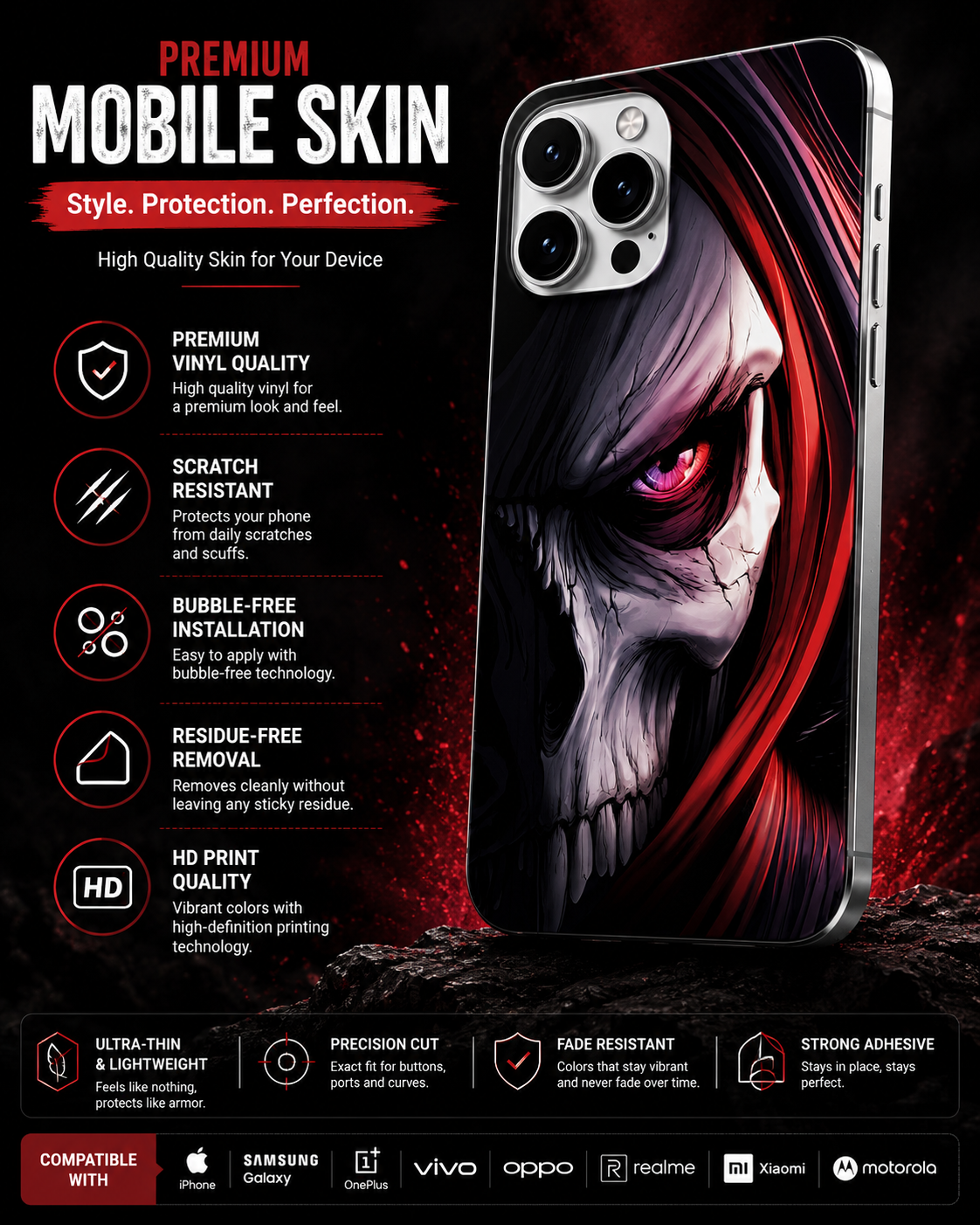 Dark Reaper Mobile Skin – Premium Anime Skull Edition