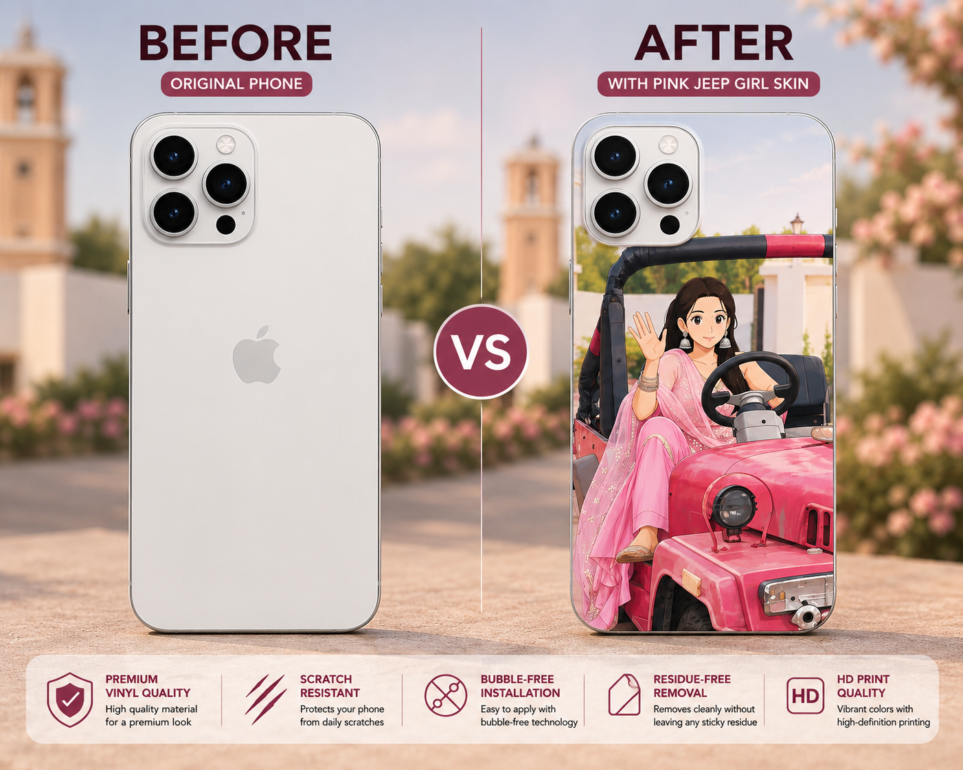 Pink Jeep Girl Mobile Skin – Cute Anime Edition