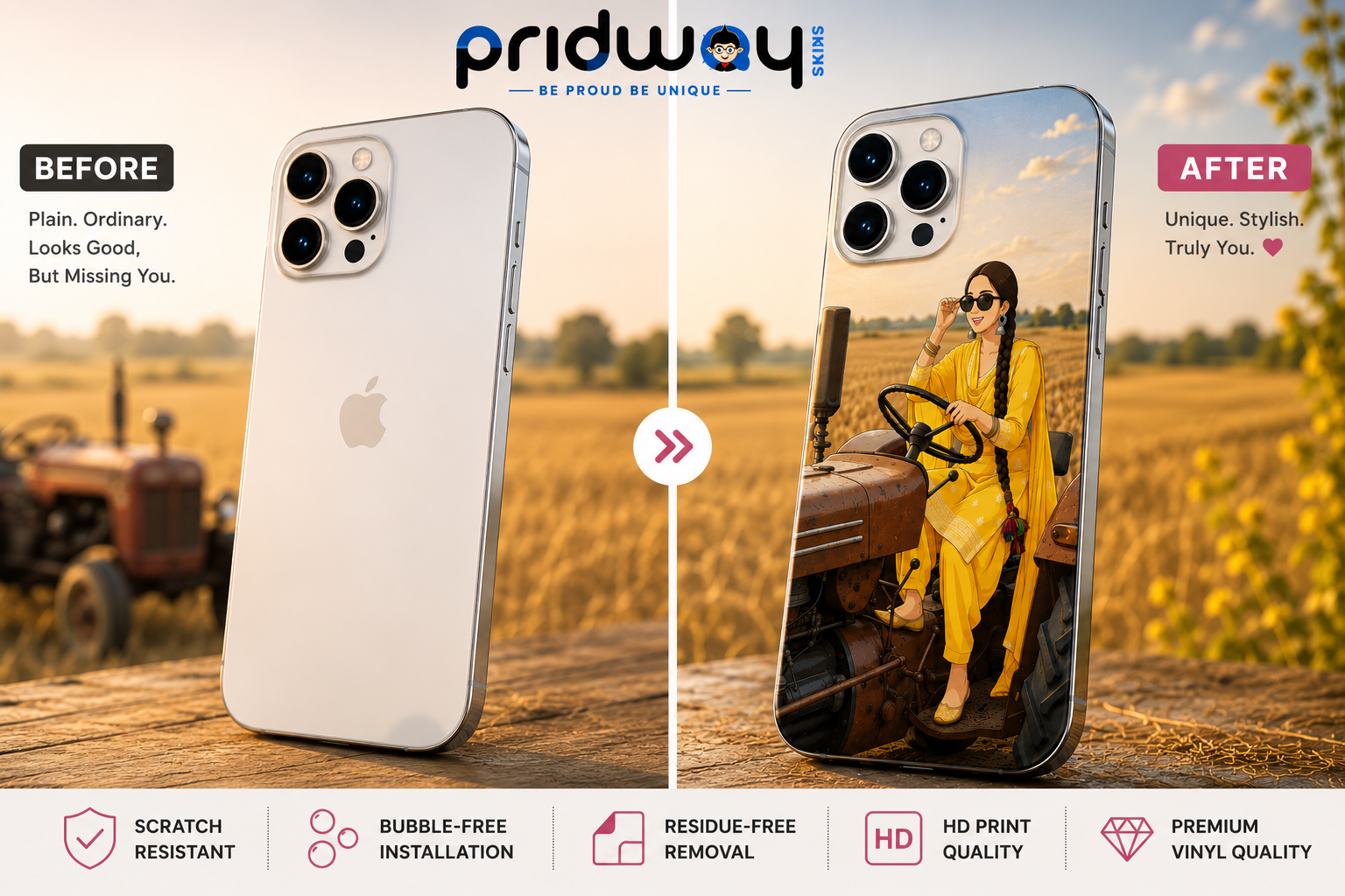 Desi Tractor Girl Mobile Skin – Punjabi Aesthetic Edition