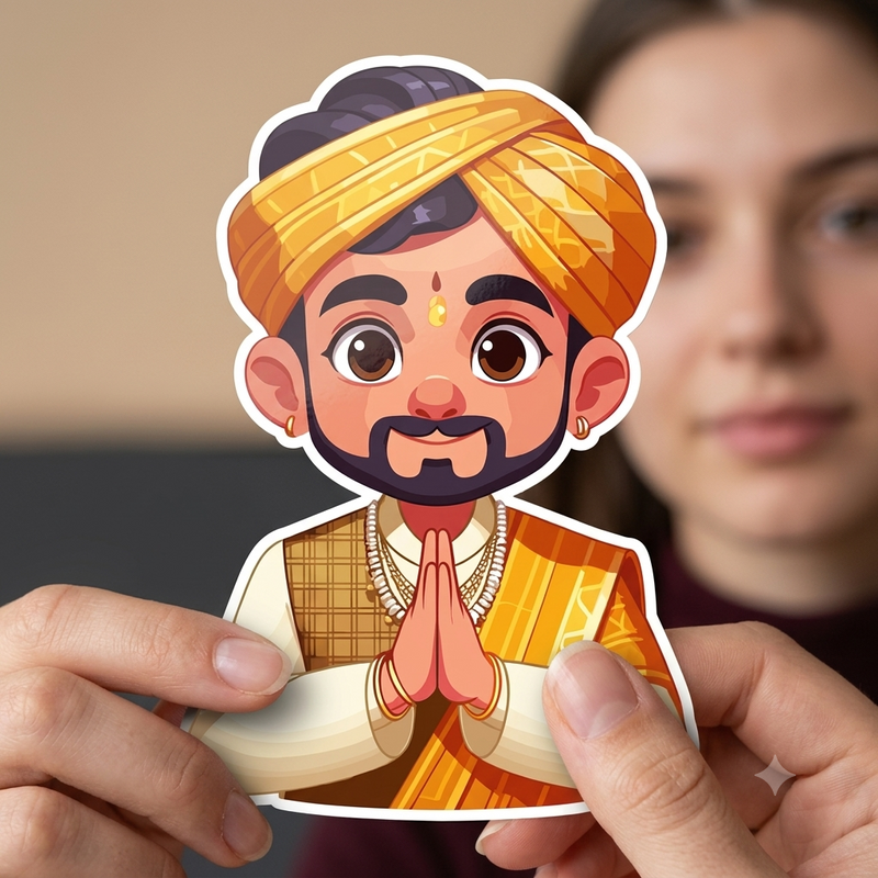 Desi Namaste Premium Vinyl Sticker