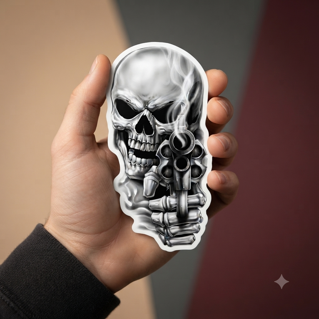 Skull Smoke Premium Vinyl Sticker