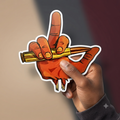 Bullet Hand Graphic Premium Vinyl Sticker