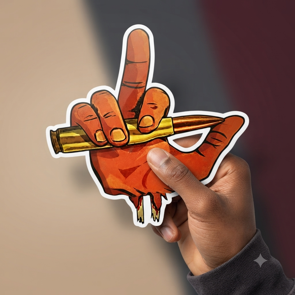 Bullet Hand Graphic Premium Vinyl Sticker