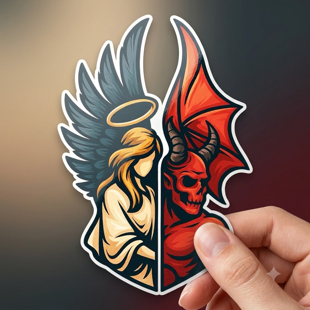 Angel Devil Premium Vinyl Sticker