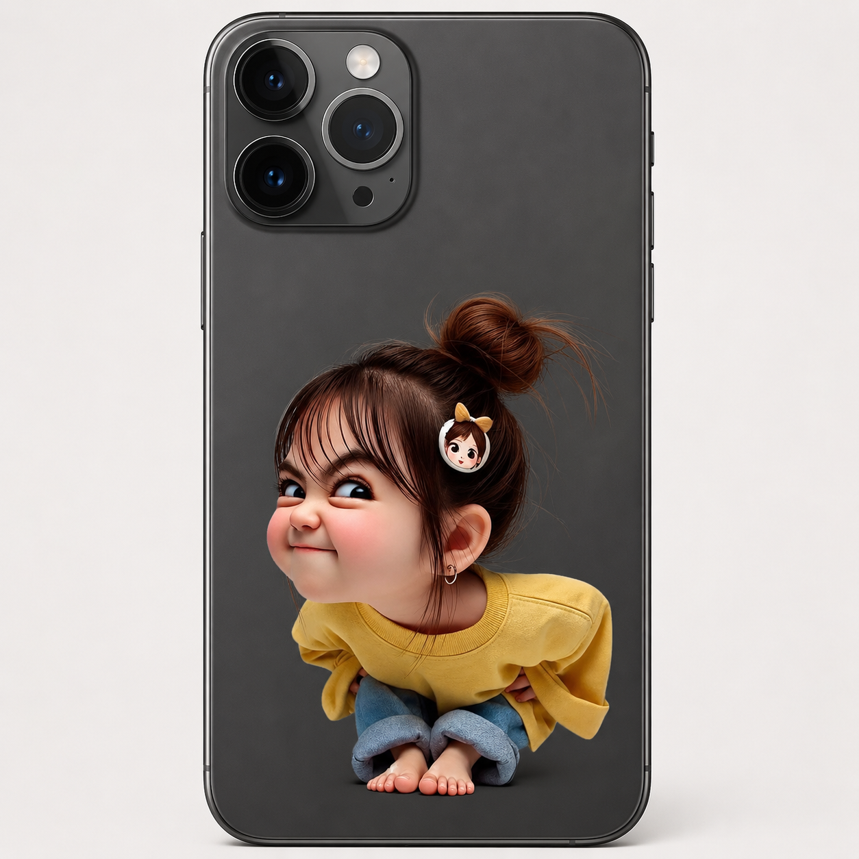 Chibi Girl Side Eye Premium Vinyl Sticker