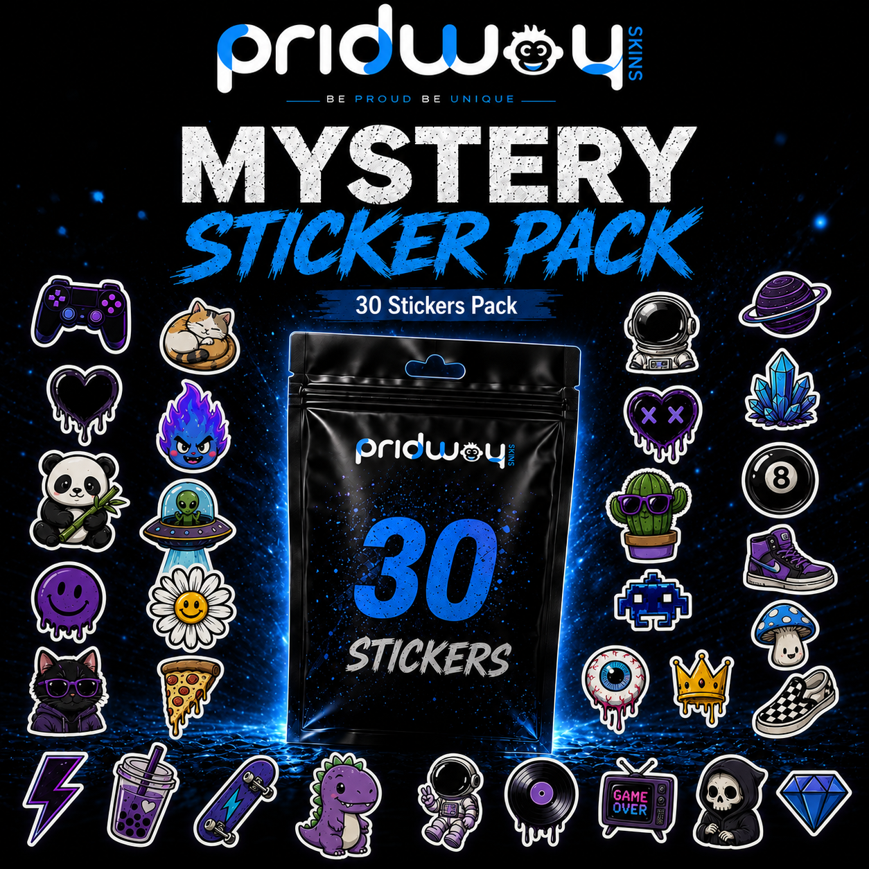 30 Stickers Mystery Pack by Pridway Skins