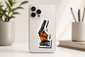 Bold Hand Graphic Premium Vinyl Sticker phone mockup by Pridway Skins