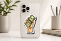 Cash Stack Hand Premium Vinyl Sticker phone mockup by Pridway Skins